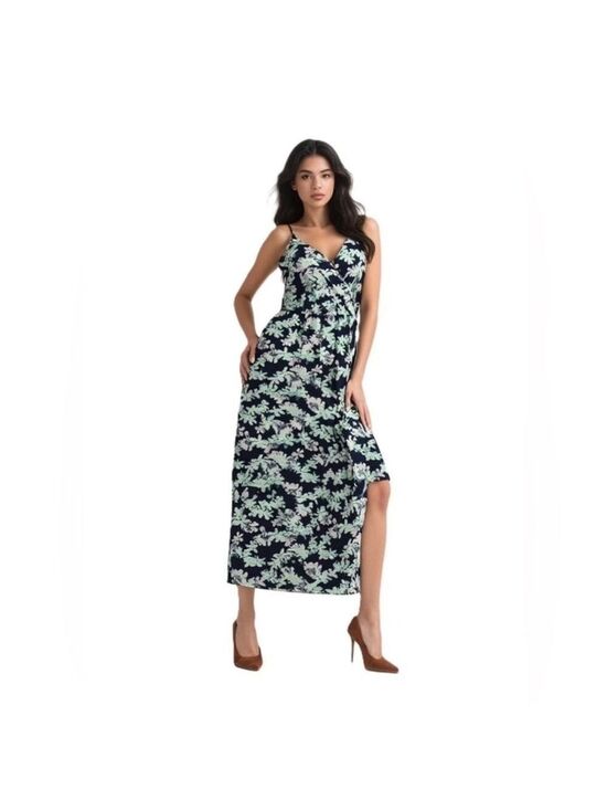 Banana Republic Dresses & Skirts - Banana Republic Faux Wrap Maxi Dress Floral Print Navy & Mint Size: 4 Petite